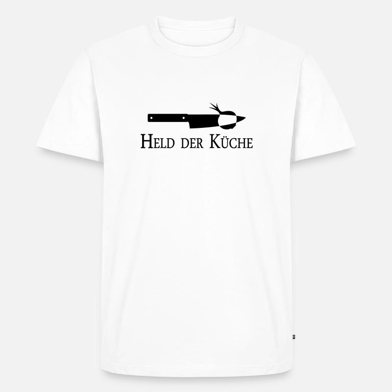 Held der Küche - Männer Premium Bio T-Shirt - Weiß