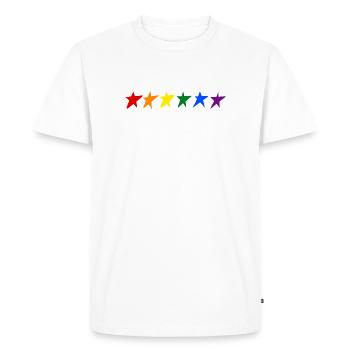 STARS WITH LGTB COLORS - Men's Premium Organic T-Shirt - white - Front - Nico (187cm)