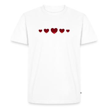 Ornement étincelant de la Saint-Valentin avec les cœurs rouges qui adorent - T-shirt Premium bio Homme - blanc - Devant - Nico (187cm)