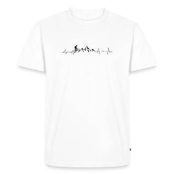 Battements de cœur VTT - T-shirt Premium bio Homme - blanc - Devant - Nico (187cm)