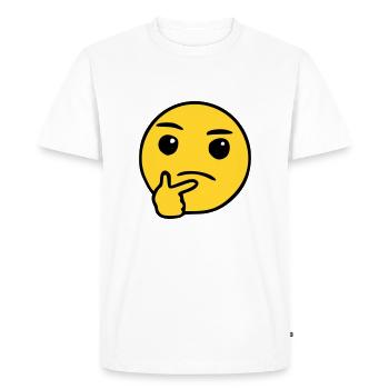 Emoji think sketch color - Men's Premium Organic T-Shirt - white - Front - Nico (187cm)