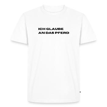 I believe in the horse - Men's Premium Organic T-Shirt - white - Front - Nico (187cm)