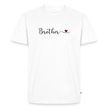 Brother - Brother's Heart - Men's Premium Organic T-Shirt - white - Front - Nico (187cm)