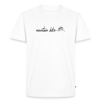 Bicycle Mountain Bike Mtb Cyclist - Men's Premium Organic T-Shirt - white - Front - Nico (187cm)