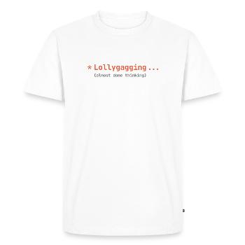 Codage d’ambiance - Lollygagging - T-shirt Premium bio Homme - blanc - Devant - Nico (187cm)
