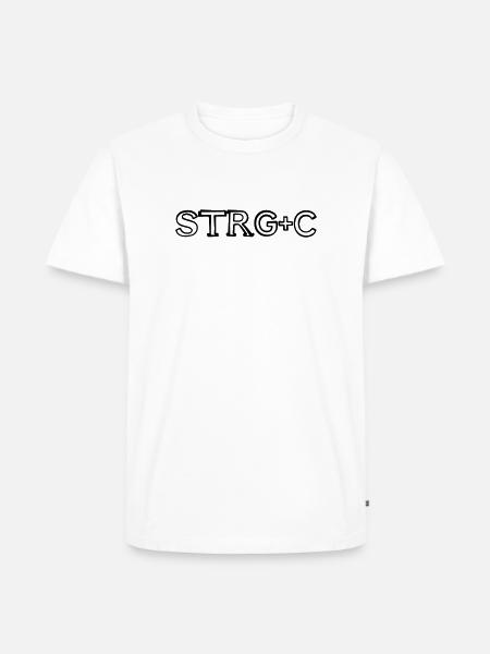 Strg+C Tasten handgezeichnet - Männer Premium Bio T-Shirt - Weiß