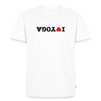 j'aime le yoga - T-shirt Premium bio Homme - blanc - Devant - Nico (187cm)