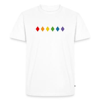 Losange arc-en-ciel - T-shirt Premium bio Homme - blanc - Devant - Nico (187cm)