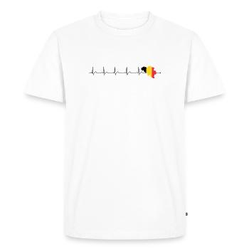Heartbeat belgium flag - Men's Premium Organic T-Shirt - white - Front - Nico (187cm)