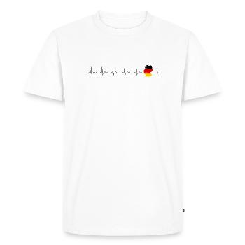 Heartbeat germany flag - Men's Premium Organic T-Shirt - white - Front - Nico (187cm)