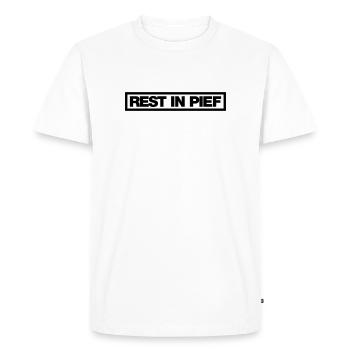 REPOS À PIEF (R.I.P.) - T-shirt Premium bio Homme - blanc - Devant - Nico (187cm)