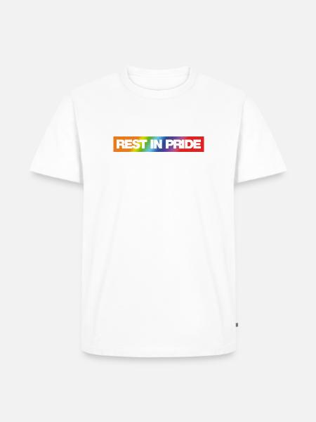 REST IN PRIDE (R.I.P.) Rainbow - Männer Premium Bio T-Shirt - Weiß