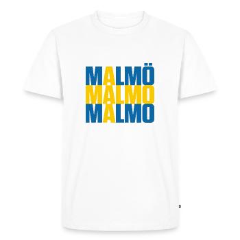Malmö Suède Drapeau - T-shirt Premium bio Homme - blanc - Devant - Nico (187cm)