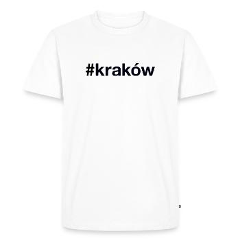 CRACOVIE Hashtag Cracovie Pologne Pologne - T-shirt Premium bio Homme - blanc - Devant - Nico (187cm)