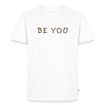 T-shirt calme naturel et expression de soi - T-shirt Premium bio Homme - blanc - Devant - Nico (187cm)