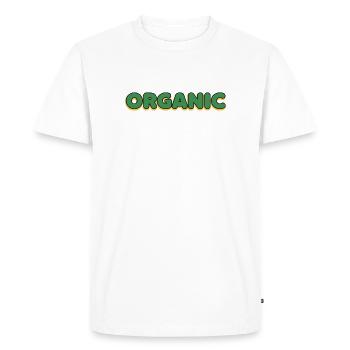 Logo de police organique vert jaune - T-shirt Premium bio Homme - blanc - Devant - Nico (187cm)