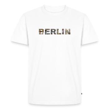 BERLIN – Lettrage architectural urbain - T-shirt Premium bio Homme - blanc - Devant - Nico (187cm)