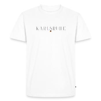 T-shirt de fan de Karlsruhe – Pour de vrais fans - T-shirt Premium bio Homme - blanc - Devant - Nico (187cm)