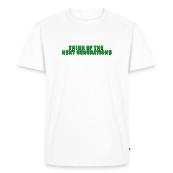 Pensez aux prochaines générations - T-shirt Premium bio Homme - blanc - Devant - Nico (187cm)