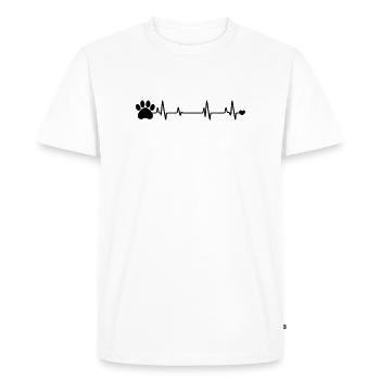 Empreinte de patte - T-shirt Premium bio Homme - blanc - Devant - Nico (187cm)
