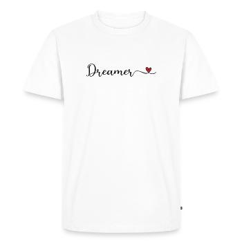 Dreamer Design with a Heart - Men's Premium Organic T-Shirt - white - Front - Nico (187cm)