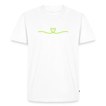 Ligne de cœur minimale | Design du Cœur Vert - T-shirt Premium bio Homme - blanc - Devant - Nico (187cm)