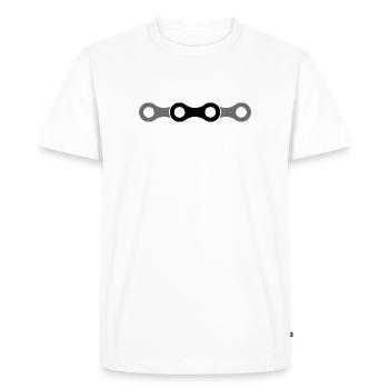 icône de chaîne de vélo Logo de l’icône de chaîne de vélo - T-shirt Premium bio Homme - blanc - Devant - Nico (187cm)