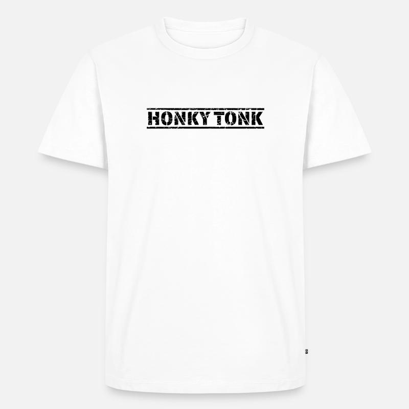 Honky Tonk - Männer Premium Bio T-Shirt - Weiß