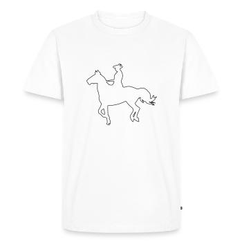 Horse with Traditional Rider Oneline Minimal - Men's Premium Organic T-Shirt - white - Front - Nico (187cm)