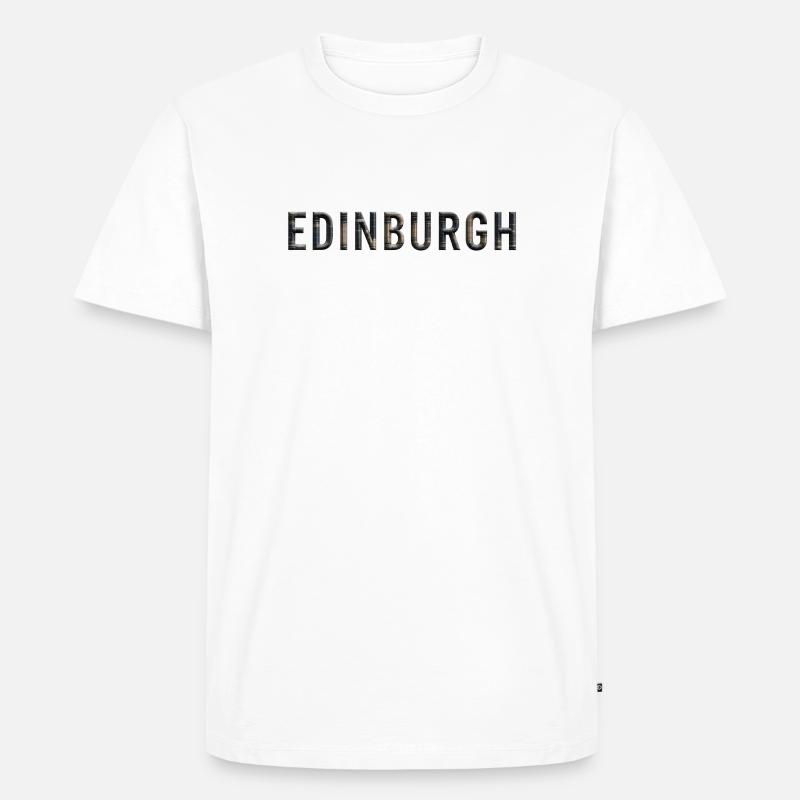EDINBURGH – Architectural Stone Typography - Männer Premium Bio T-Shirt - Weiß