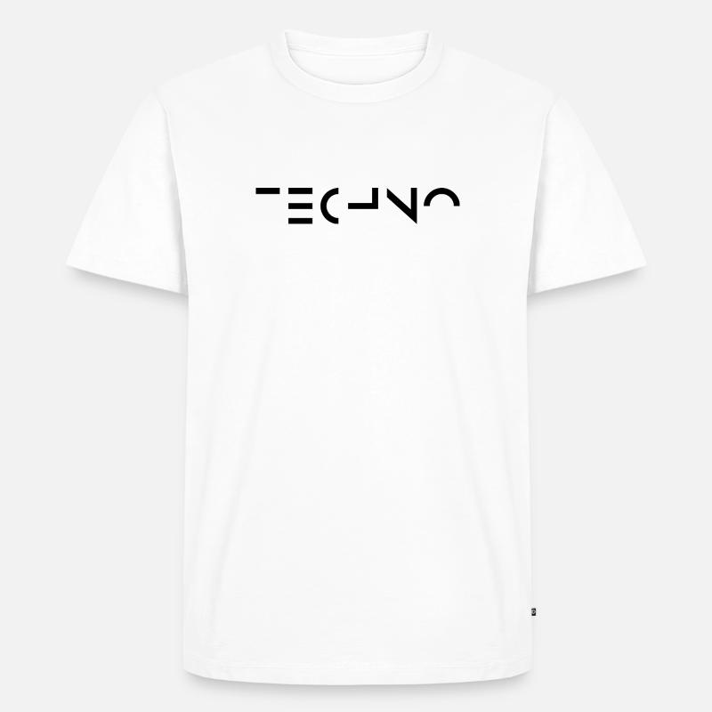 Minimal-Techno-Musik-Logo - Männer Premium Bio T-Shirt - Weiß