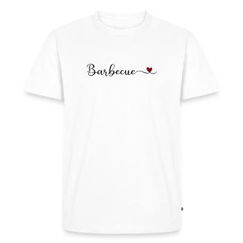 Barbecue cute Typography Design with a Heart - Men's Premium Organic T-Shirt - white - Front - Nico (187cm)