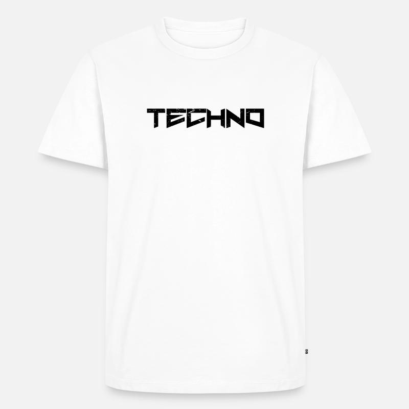 Techno - Männer Premium Bio T-Shirt - Weiß