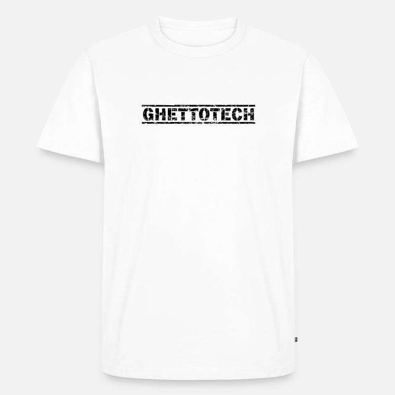 Ghettotech - Männer Premium Bio T-Shirt - Weiß