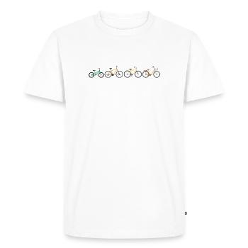 Chromatic Bicycle Parade - Men's Premium Organic T-Shirt - white - Front - Nico (187cm)