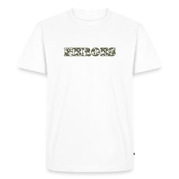 Heroes - Men's Premium Organic T-Shirt - white - Front - Nico (187cm)