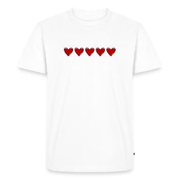Hearts Line Love Symbol - Men's Premium Organic T-Shirt - white - Front - Nico (187cm)