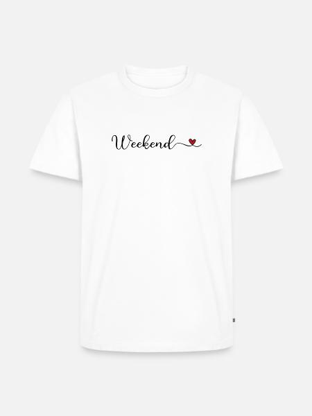 Wochenende mit Herz - Männer Premium Bio T-Shirt - Weiß
