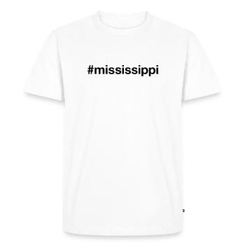 MISSISSIPPI Hashtag États-Unis - T-shirt Premium bio Homme - blanc - Devant - Nico (187cm)