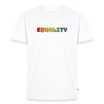 Égalité arc-en-ciel 1 - T-shirt Premium bio Homme - blanc - Devant - Nico (187cm)