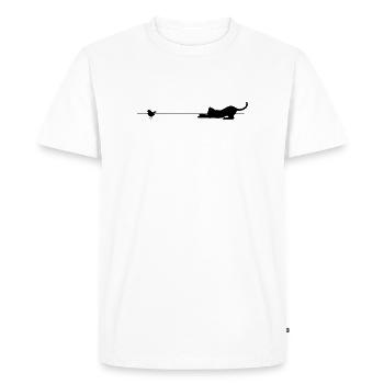 Funny Bird Black Cat T Shirt - Men's Premium Organic T-Shirt - white - Front - Nico (187cm)