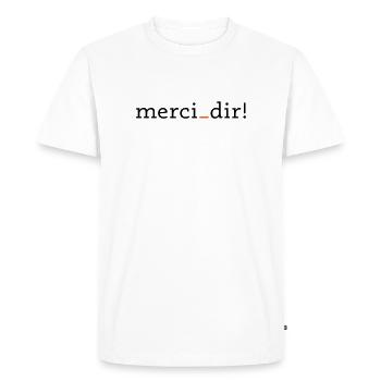merci dir - 2 couleurs - T-shirt Premium bio Homme - blanc - Devant - Nico (187cm)