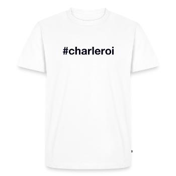 CHARLEROI Hashtag - T-shirt Premium bio Homme - blanc - Devant - Nico (187cm)