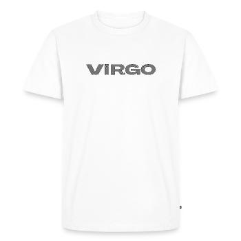 VIERGE – Déclaration du zodiaque en damier - T-shirt Premium bio Homme - blanc - Devant - Nico (187cm)