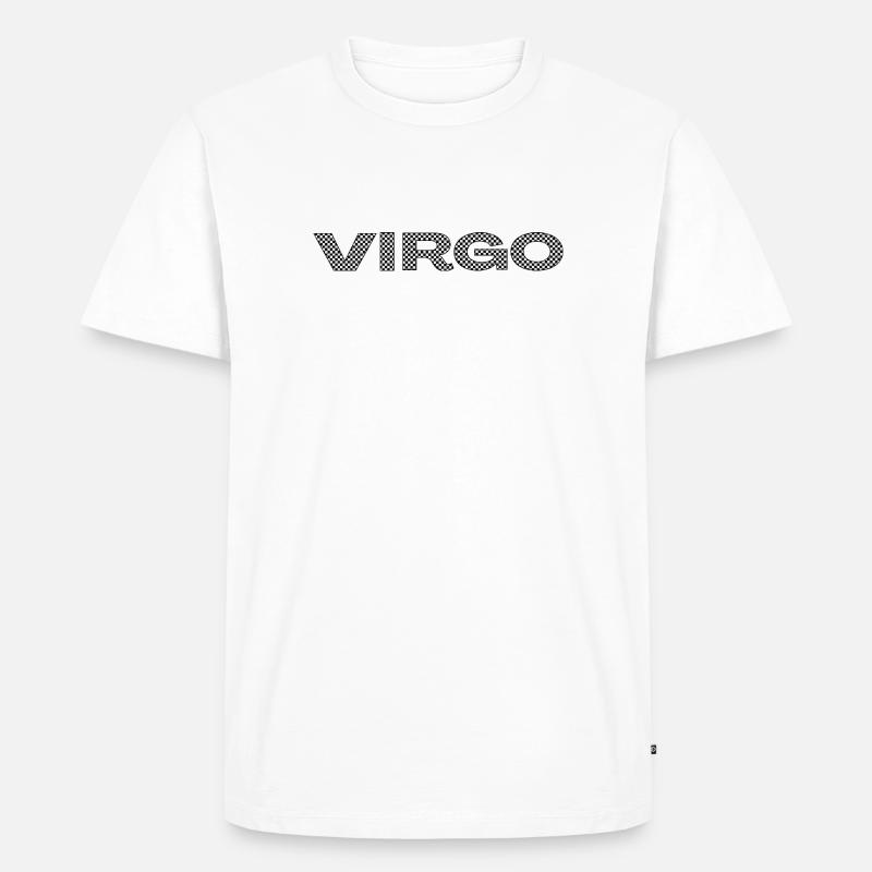 VIRGO – Checkerboard Zodiac Statement - Männer Premium Bio T-Shirt - Weiß