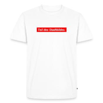 Partie de la déclaration Democracy Merz sur le paysage urbain - T-shirt Premium bio Homme - blanc - Devant - Nico (187cm)