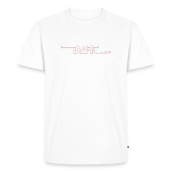 Fléchettes, fléchettes, FLÉCHETTES-GAME_ON_Rot - T-shirt Premium bio Homme - blanc - Devant - Nico (187cm)