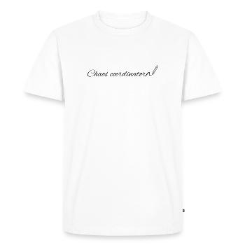 T-shirt de l’école des professeurs drôles du Coordinateur du Chaos - T-shirt Premium bio Homme - blanc - Devant - Nico (187cm)