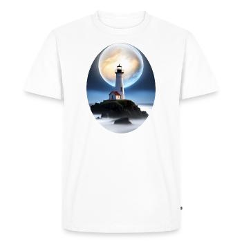Lighthouse - Men's Premium Organic T-Shirt - white - Front - Nico (187cm)