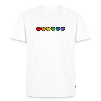 coeurs arc-en-ciel contour noir LGBT lgbtqi queer - T-shirt Premium bio Homme - blanc - Devant - Nico (187cm)